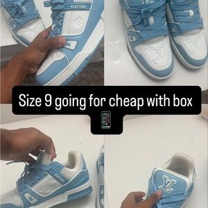 Louis Vuitton Sky Blue and White Sneakers